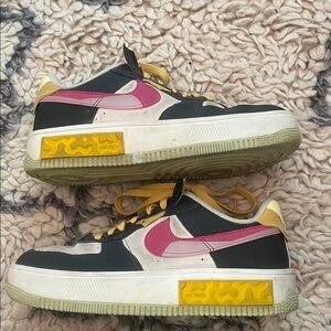 Kids Nike Navy and Pink Sneakers